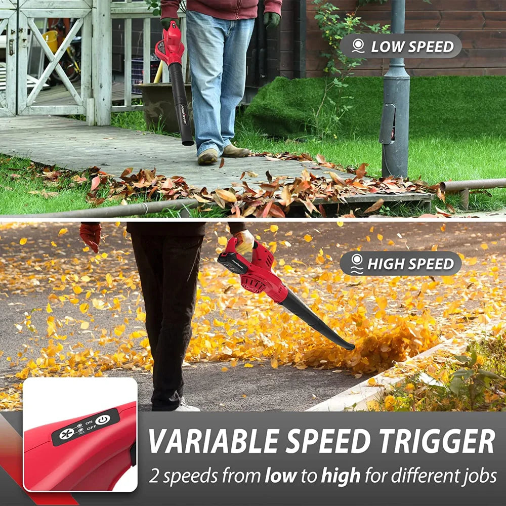 20V Cordless Handheld Turbo Blower for Leaf/Snow/Dust Blowing, Outdoor Use, with One 2.0 Ah Batteries & One Charger